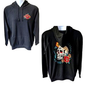 TORRID NEW PLUS SIZE Tattoo Skull Classic Fit Cozy Fleece Hoodie 2X